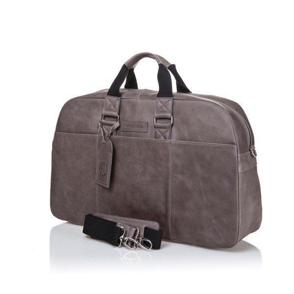 Pelēka un brūna teļa ādas Ferruccio Laconi Traveler soma-image-2