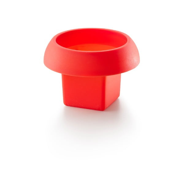 Sarkana kvadrātveida silikona forma olu pagatavošanai mikroviļņu krāsnī Lékué Ovo, ⌀ 10 cm-image-1