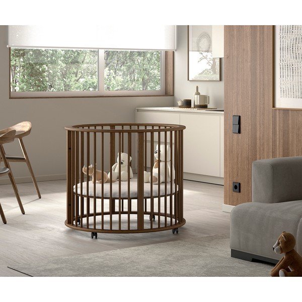 Brūna dižskābarža masīvkoka bērnu sētiņa 90x90 cm Dino – Vipack-image-1