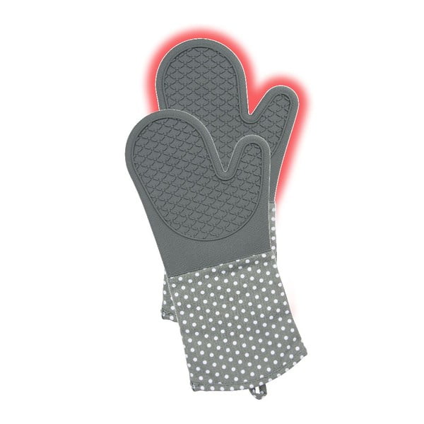 2 pelēku virtuves cimdu komplekts no silikona Wenko Oven-image-3