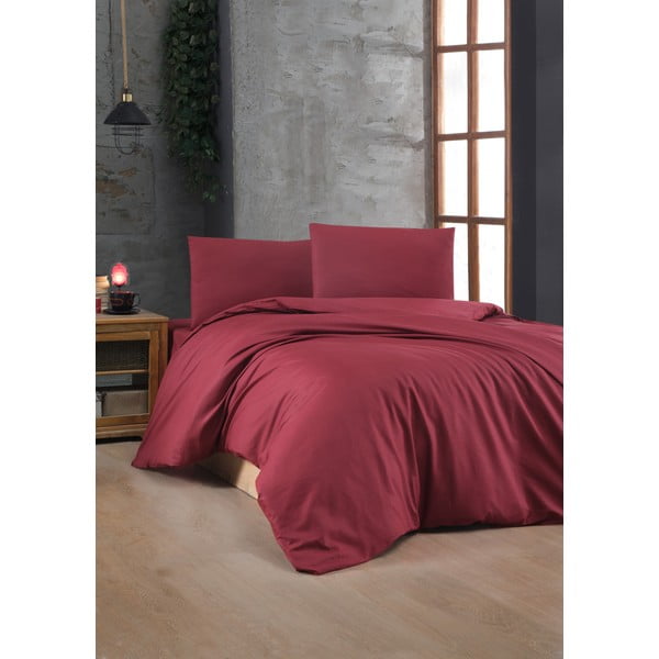 Sarkana divvietīga kokvilnas gultas veļa 200x200 cm – Mijolnir