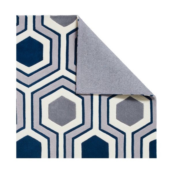 Zils paklājs Think Rugs Hong Kong Hexagon, 120 x 170 cm-image-2