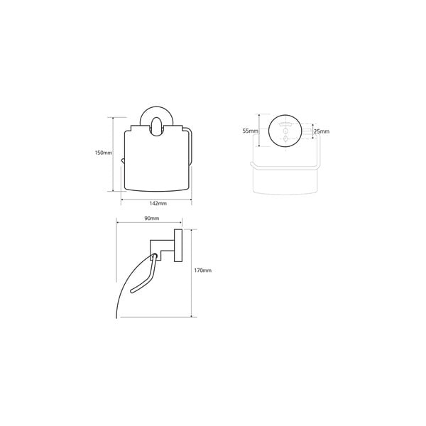 Misiņa tualetes papīra turētājs sudraba krāsā Sapho X-Round-image-3