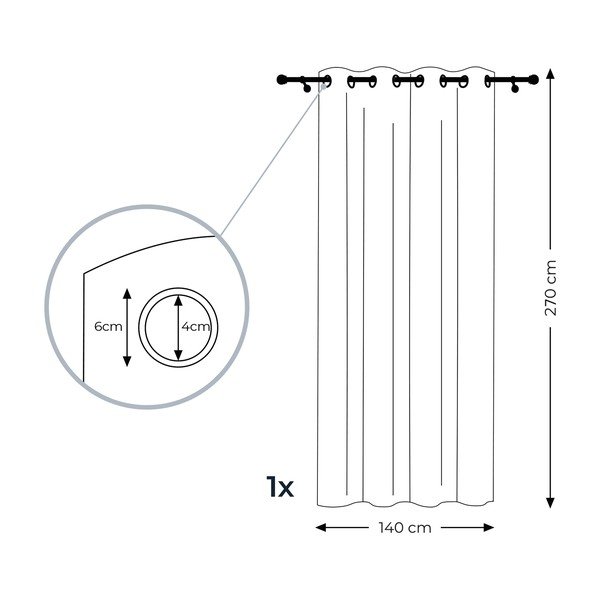 Bēšs aizkars AmeliaHome Voile Eyelets, 140 x 270 cm-image-3