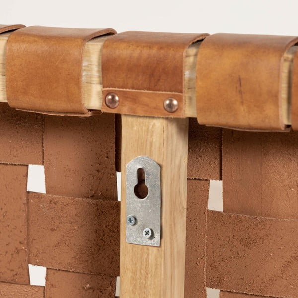 Tīkkoka un ādas galvgalis Kave Home Calixta, 153 x 110 cm-image-3