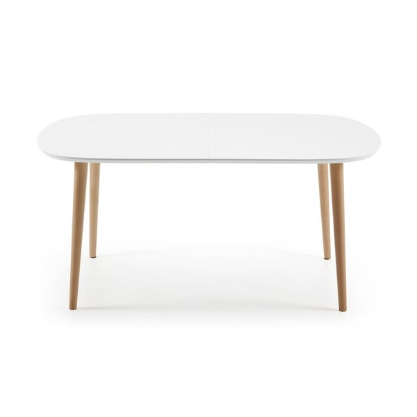 Balts izvelkams ēdamgalds ar baltu galda virsmu 100x160 cm Oqui – Kave Home-image-4