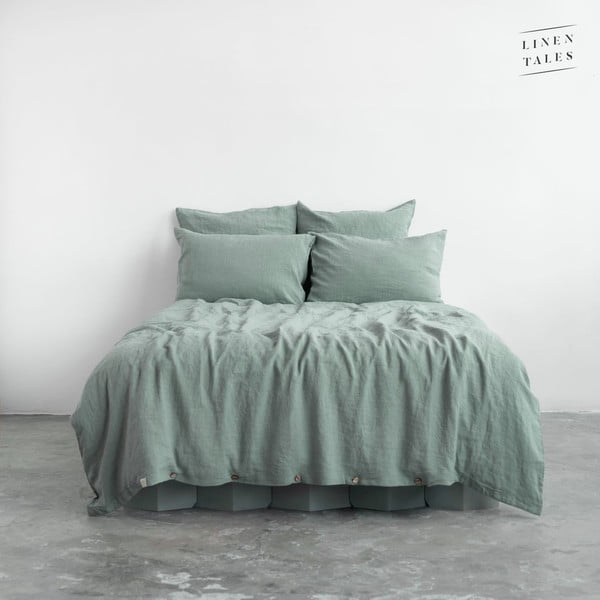 Zaļa lina gultas veļa 200x200 cm – Linen Tales