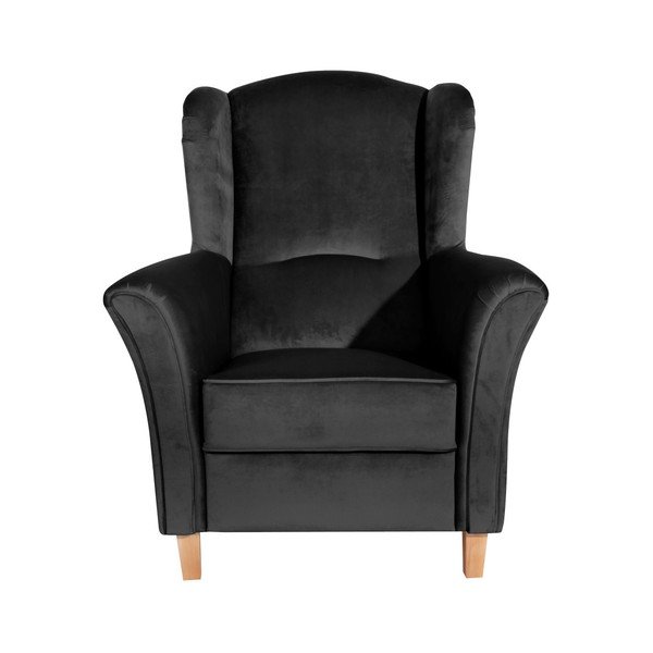 Melns atzveltnes krēsls Max Winzer Agnetha Suede-image-1