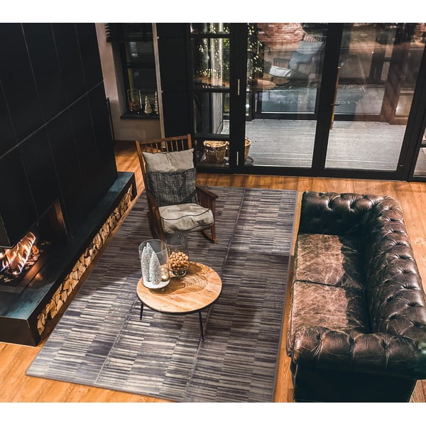 Pelēks vilnas paklājs 200x300 cm Grids – Agnella-image-1