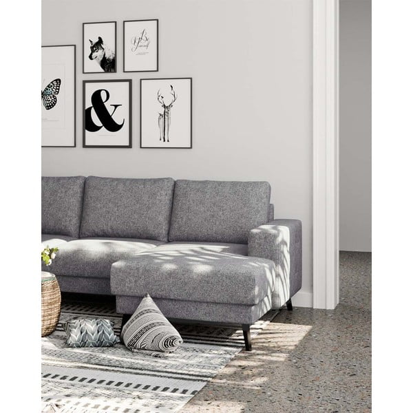 Pelēks stūra dīvāns (kreisais stūris) Fynn – Ghado-image-4