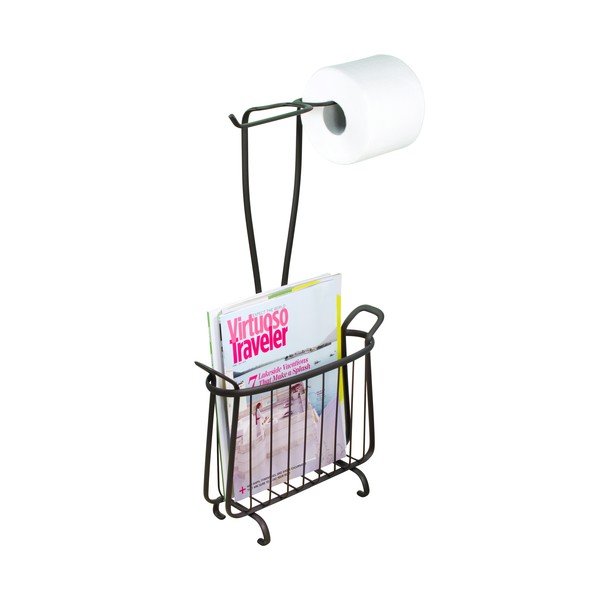 Metāla tualetes papīra turētājs bronzas krāsā iDesign Axis, augstums 61 cm-image-2