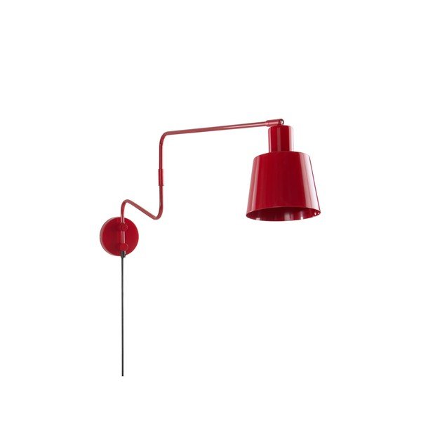 Sarkana metāla sienas lampa ar saliekamu konstrukciju ar vadu Stig – Jotex-image-3