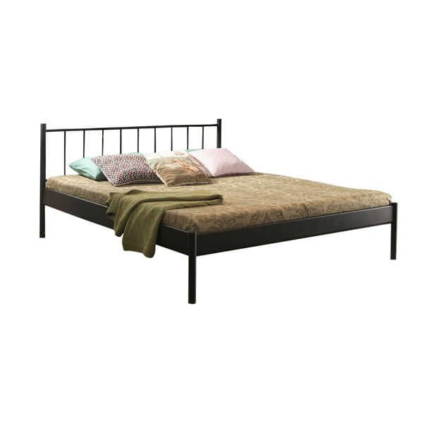 Melna metāla divvietīga gulta ar režģi 160x200 cm Falez – Kalune Design