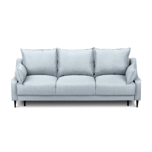 Gaiši zils izvelkamais dīvāns ar veļas kasti Mazzini Sofas Ancolie, 215 cm