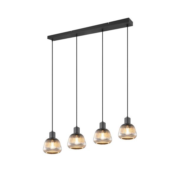 Melna piekaramā lampa ar stikla abažūru ø 15 cm Tarifa – Trio-image-1