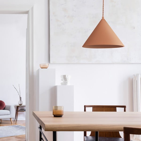 Ķieģeļu sarkana piekaramā lampa no akmens ø 30 cm Vilma – SULION-image-1