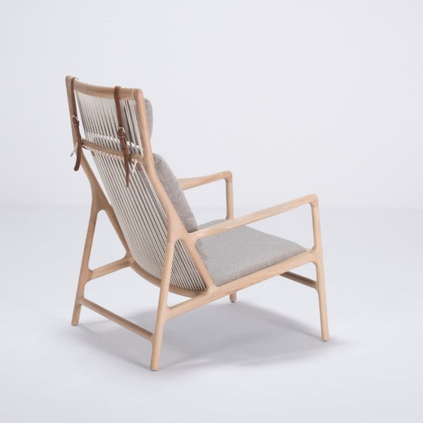 Ozolkoka krēsls ar pelēku auduma sēdekli Gazzda Dedo-image-2