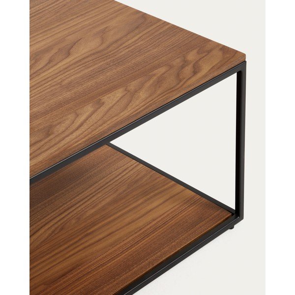 Tumša dabīga toņa žurnālgaldiņš ar valrieksta koka imitācijas galda virsmu 60x110 cm Yoana – Kave Home-image-2