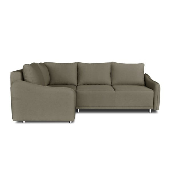 Pelēka un brūna stūra dīvāns-guļamā gulta Windsor & Co. Dīvāni Delta, kreisais stūris