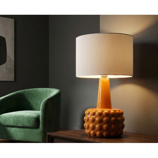 Sinepju dzeltena/balta keramikas galda lampa ar auduma abažūru (augstums 51,5 cm) Gress – Mauro Ferretti-image-1