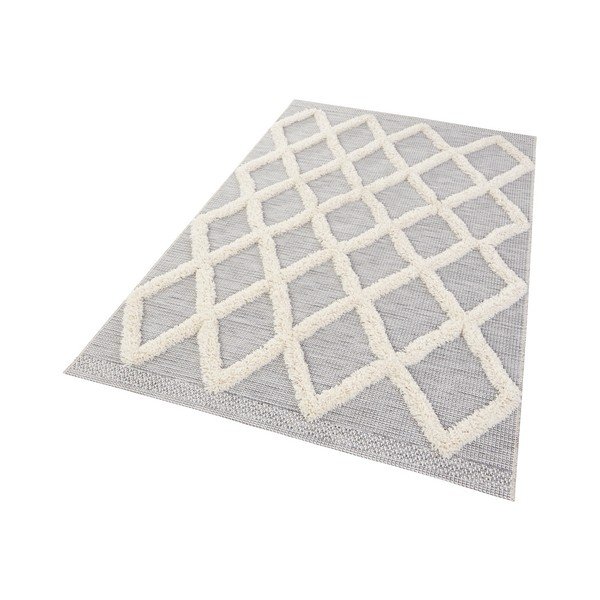 Pelēks paklājs Mint Rugs Handira Grid, 230 x 155 cm-image-1