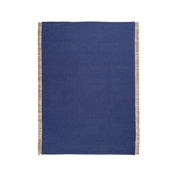 Zils ar rokām darināts paklājs no kokvilnas maisījuma 160x230 cm Channa – Jotex