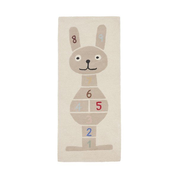 Ar rokām darināts bērnu rotaļu paklājs no vilnas maisījuma 75x180 cm Rabbit Hopscotch – OYOY Mini