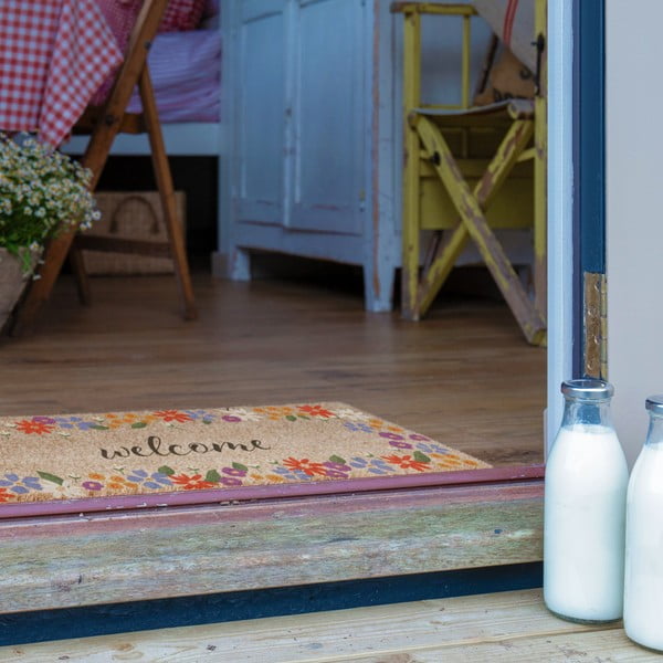 Kokosšķiedras kājslauķis 40x120 cm Welcome Floral – Artsy Doormats-image-3