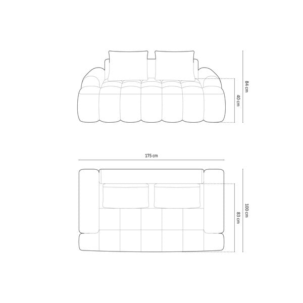Bēšs dīvāns 175 cm Linz – Cosmopolitan Design-image-4