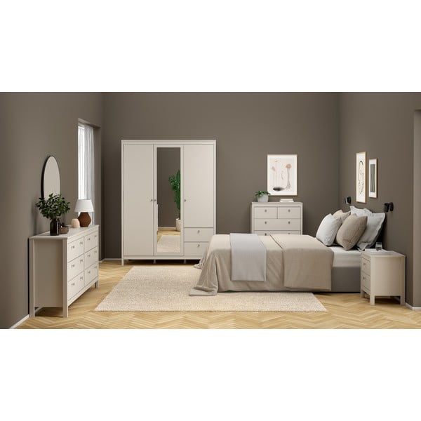 Pelēkbēšs drēbju skapis ar spoguli 150x199x58 cm Madrid – Tvilum-image-4