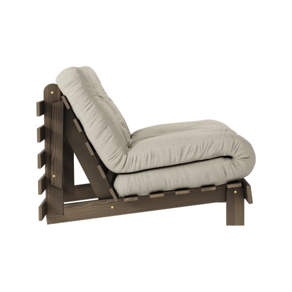 Pelēkbēšs izvelkams lina atpūtas krēsls Roots Carob – Karup Design-image-3