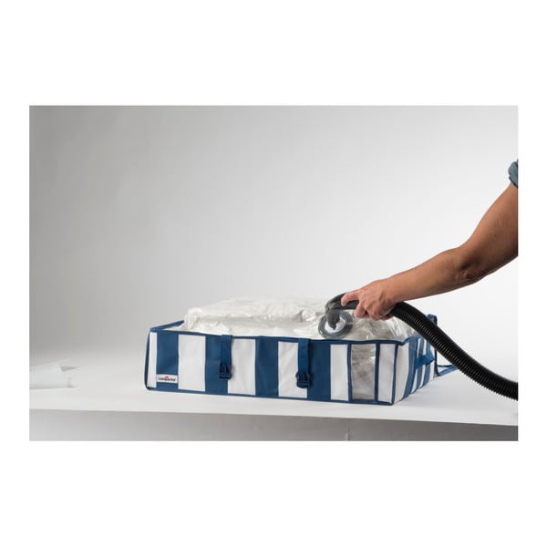 Zilā un baltā uzglabāšanas kaste ar vakuuma iepakojumu Kompaktors Excellence, tilpums 145 l