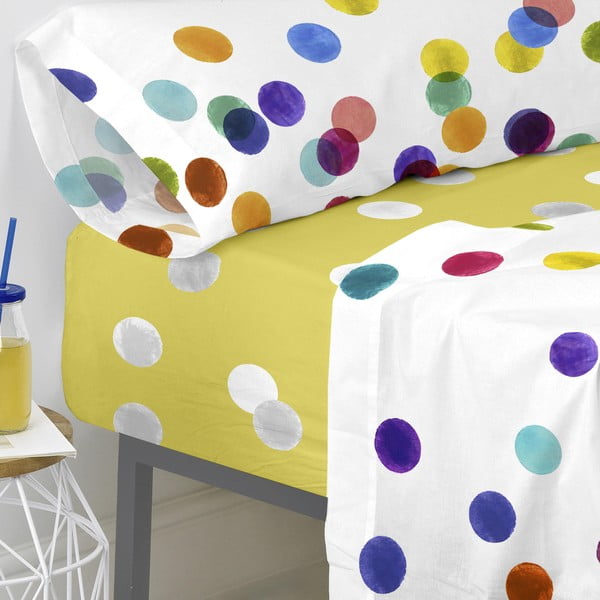 Kokvilnas palags ar gumiju Happy Friday Basic Confetti, 105 x 200 cm-image-3