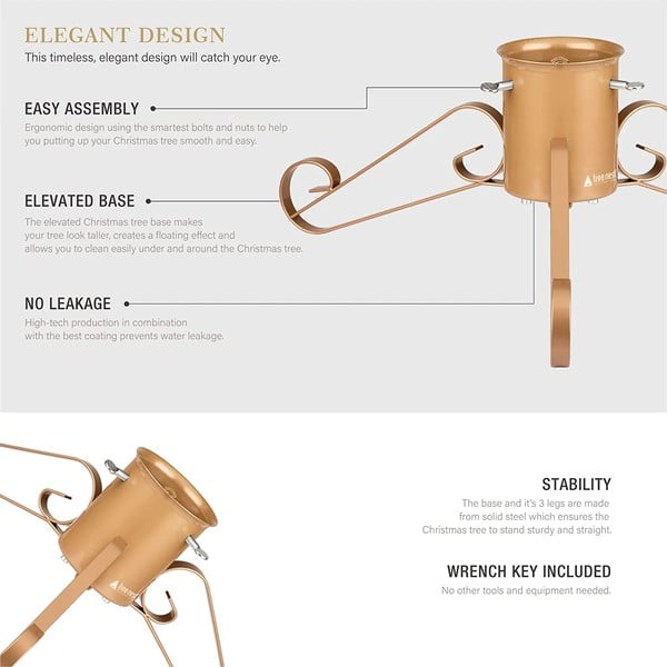 Sarkans metāla Ziemassvētku eglītes statīvs Tree Nest Grace-image-3