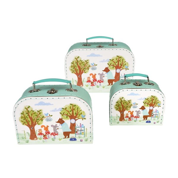 Kartona bērnu rotaļlietu organizatori (3 gab.) 21x28x8 cm Woodland Friends – Rex London