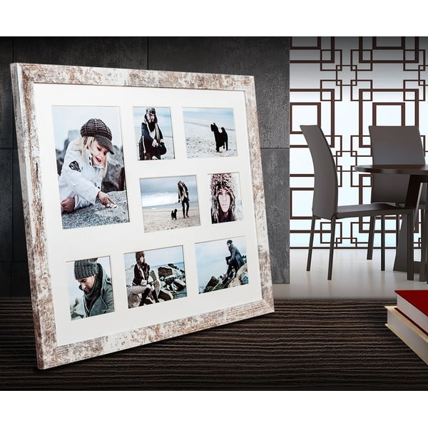Pelēkbalts rāmis 8 fotogrāfijām Styler Narvik, 51 x 41 cm-image-1