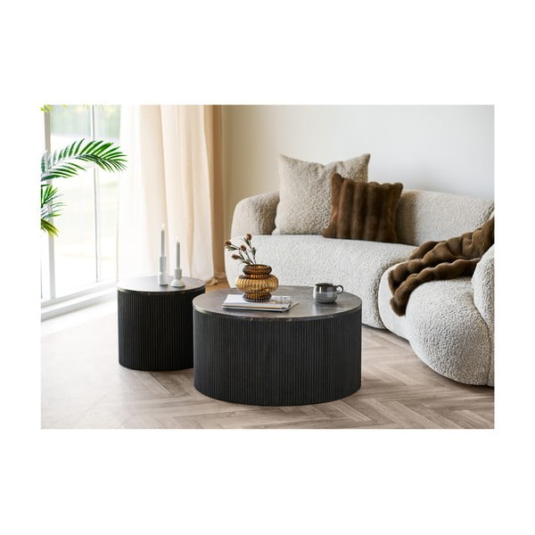 Apaļš sānu galdiņš ar marmora imitācijas galda virsmu ø 45 cm Rota – House Nordic-image-2