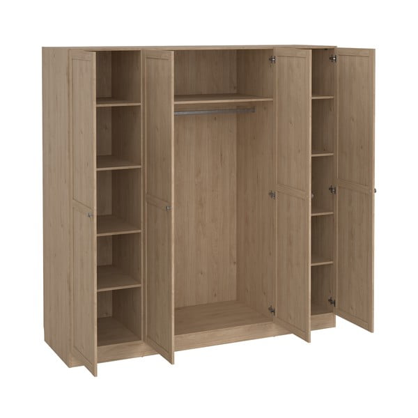 Dabīga toņa drēbju skapis ar ozolkoka imitāciju 195,5x200 cm Billund – Tvilum-image-4