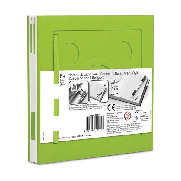 Gaiši zaļs kvadrātveida blociņš ar gela pildspalvu LEGO®, 15,9 x 15,9 cm-image-2