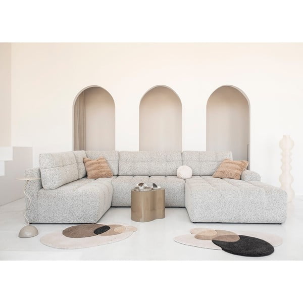 Bēšs salokāms modulārais stūra dīvāns ar uzglabāšanas vietu (ar kreiso stūri) Lulu – Miuform-image-2