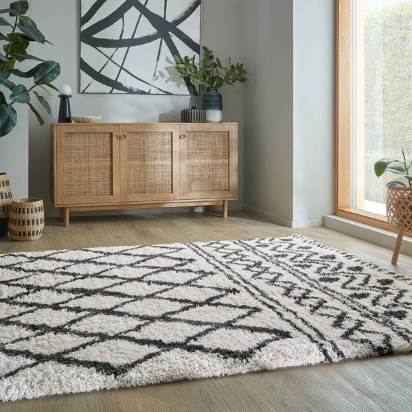 Ziloņkaula krāsas paklājs 120x170 cm Souq Lines – Flair Rugs-image-1