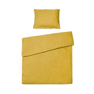 Sinepju dzeltena vienguļamā kokvilnas gultasveļa Bonami Selection, 140 x 200 cm