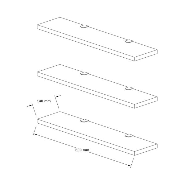 Plauktu komplekts no pārstrādāta koka (3 gab.) Boss - Kalune Design-image-3