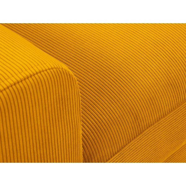 Dzeltens velveta izvelkamais stūra dīvāns ar uzglabāšanas vietu Micadoni Home Moghan, labais stūris-image-1