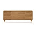 Dabīga toņa zema kumode ar ozolkoka imitāciju 200x86 cm Lenon – Kave Home