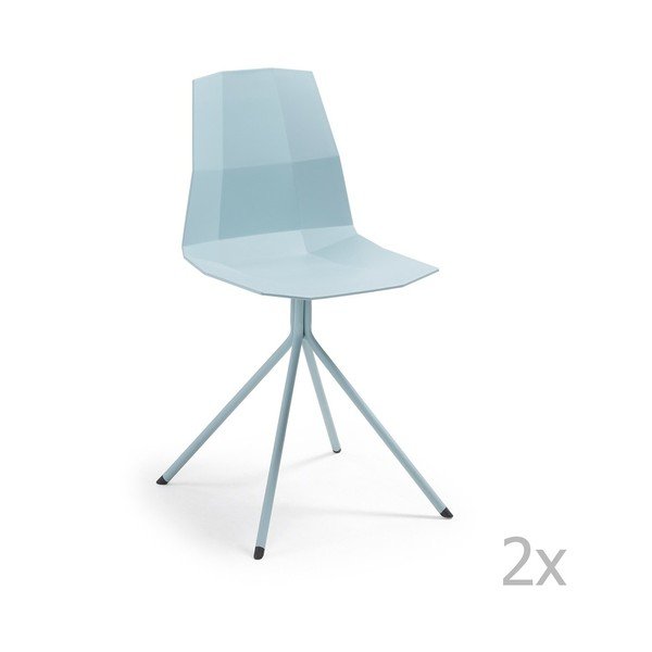 2 zilu ēdamistabas krēslu komplekts La Forma Pixel