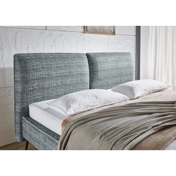 Zila polsterēta divvietīga gulta bez režģa 160x200 cm Infinity – Meise Möbel-image-2