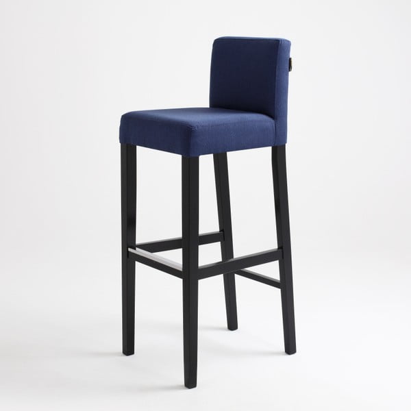 Tumši zils bāra krēsls ar melnām kājām Custom Form Wilton