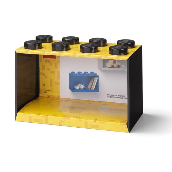 Bērnu melnais sienas plaukts Brick 8 - LEGO®-image-3