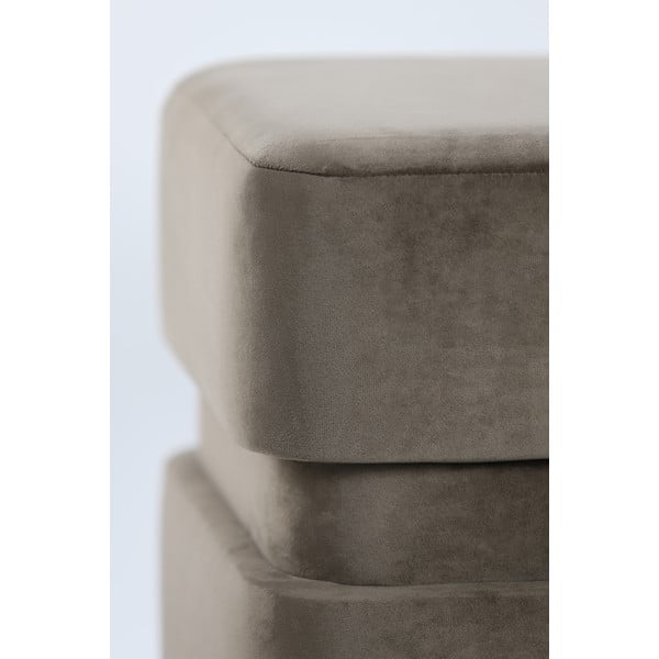 Tumši brūns samta pufs Piazza – Light & Living-image-4